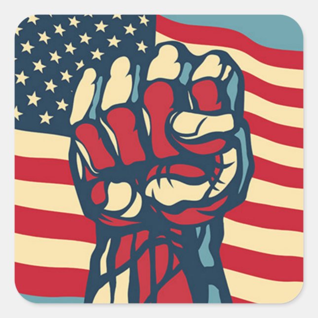 Freiheit Quadratischer Aufkleber (Vorderseite)