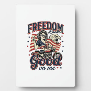 Freiheit sieht gut aus Patriotischer Vintage Adler Fotoplatte
