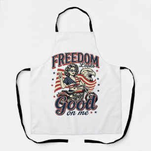 Freiheit sieht gut aus Patriotischer Vintage Adler Schürze