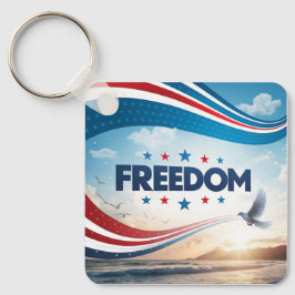 Freiheit Square Metal Schlüsselkette Schlüsselanhänger