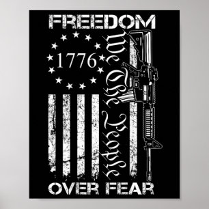 Freiheit statt Angst Pro-Waffen-USA-Flagge 2. Zusa Poster
