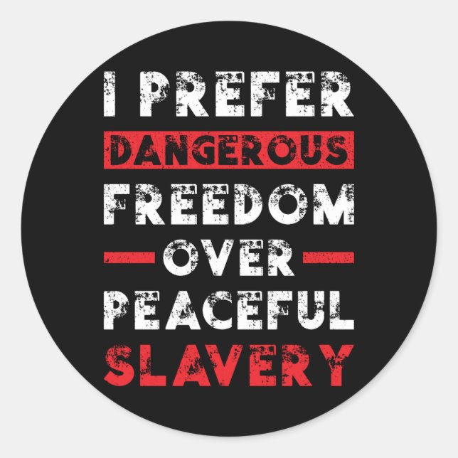 Freiheit über Angst Runder Aufkleber (Vorderseite)