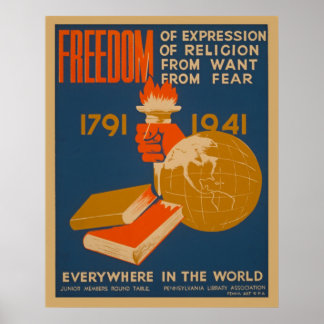 Freiheit überall in der Welt WPA Vintage Poster