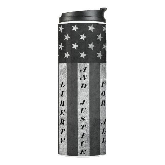Freiheit und Gerechtigkeit für alle Tumbler BW Thermosbecher (Nach links gedreht)
