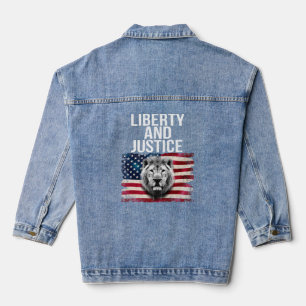 Freiheit und Gerechtigkeit Patriotic USA Vintage F Jeansjacke