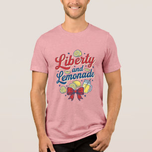 Freiheit und Limonade Patriotische Zitrone Vektor- Tri-Blend Shirt