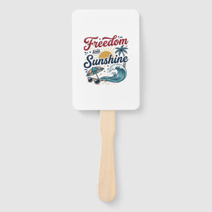 Freiheit Und Sonnenschein Vintage-Strand-Shirt-Des Fächer