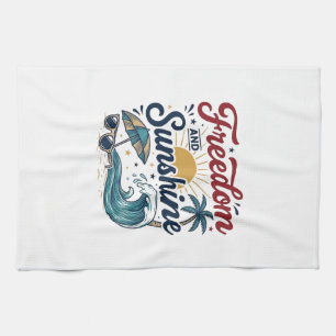 Freiheit Und Sonnenschein Vintage Strand Shirt Des Geschirrtuch