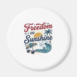 Freiheit Und Sonnenschein Vintage Strand Shirt Des Magnet