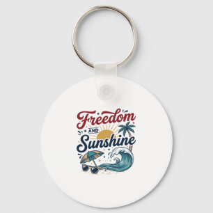 Freiheit Und Sonnenschein Vintage Strand Shirt Des Schlüsselanhänger