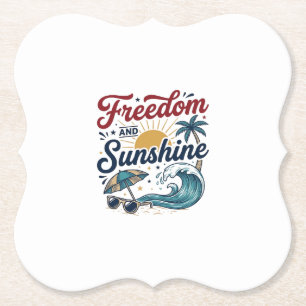 Freiheit Und Sonnenschein Vintage Strand Shirt Des Untersetzer