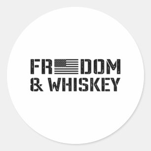 Freiheit Und Whisky - 4. Juli USA-Flagge Lustig M Runder Aufkleber