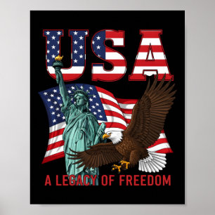 Freiheit USA patriotische Grafik 4. Juli lang Poster
