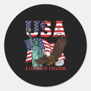 Freiheit USA patriotischer Grafik 4. Juli lang Runder Aufkleber
