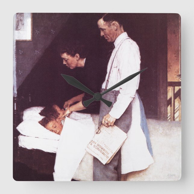 Freiheit von Angst Quadratische Wanduhr (Vorderseite)