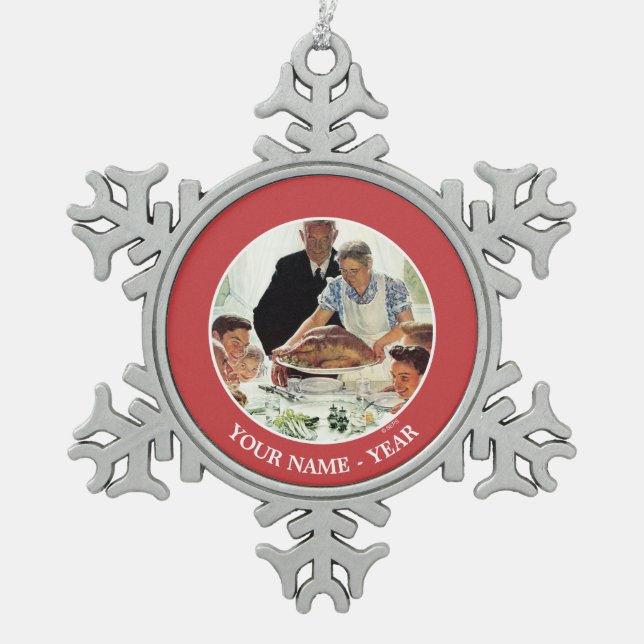 Freiheit von Woll Schneeflocken Zinn-Ornament (Vorderseite)