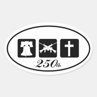 Freiheit Waffen Religion 250 Weiße Oval Ovaler Aufkleber