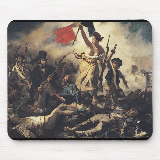 Freiheit, welche die Leute durch Eugene Delacroix Mousepad (Vorne)
