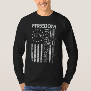 Freiheit Wir Das Volk Ar15 Usa-Flagge Pro Waffe T-Shirt
