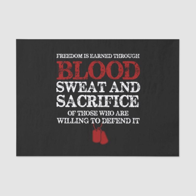 Freiheit wird verdient Blut schwitzen und Opfer vo Seidenpapier (Vorderseite)