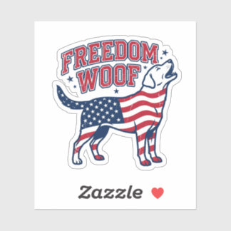 Freiheit Wuff Lustiger Patriotischer Hund 4. Juli Aufkleber