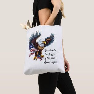"Freiheit" Zitat mit amerikanischem Adler und Flag