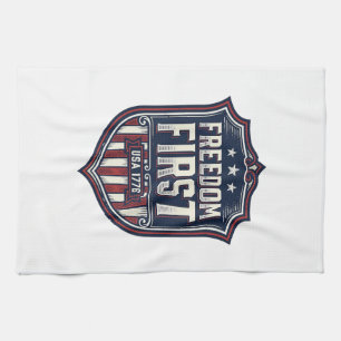 Freiheit zuerst USA 1776 Patrioter Schild T-Shirt  Geschirrtuch