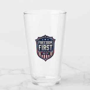 Freiheit zuerst USA 1776 Patriotischer Schild T-Sh Glas