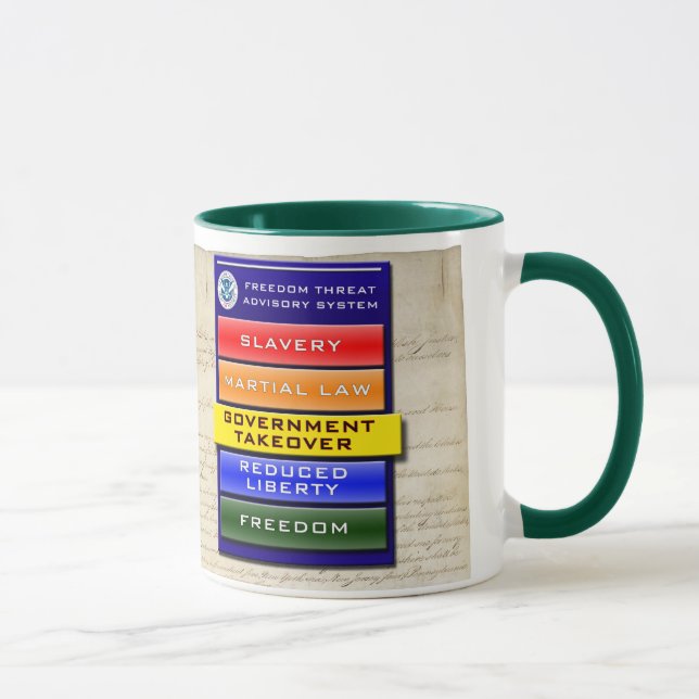 Freiheits-Drohungadvisory-Tasse Tasse (Rechts)