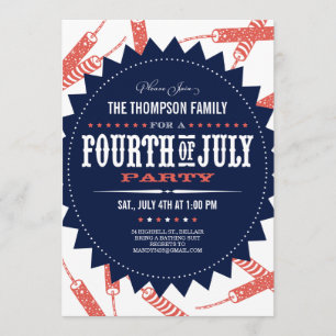 Freiheits-Feuerwerk-Unabhängigkeitstag-Party Einladung