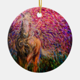 Freiheits-Pferderosa-Anhänger Keramik Ornament