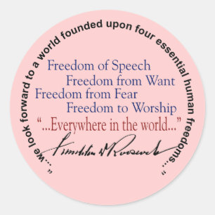 Freiheits-Tribut FDR vier Runder Aufkleber