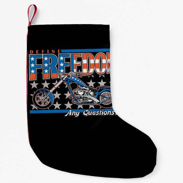 Freiheits-Zyklus-Flagge-Farben-Motorrad Kleiner Weihnachtsstrumpf (Vorderseite)