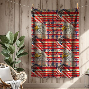 Freiheitsdecke Adler und Flagge für Unabhängigkeit Fleecedecke