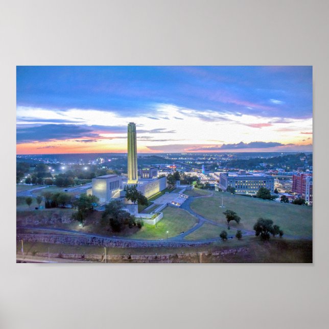 Freiheitsdenkmal bei Sunset, Kansas City, Missouri Poster (Vorne)