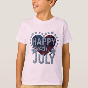 Freiheitsfäden: Kühne amerikanische Stolz-Drucke T-Shirt