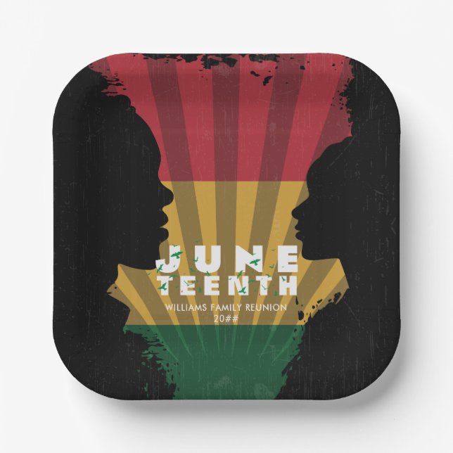 Freiheitsfeier 1865 Schwarze Geschichte Pappteller (Vorderseite)