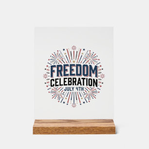 Freiheitsfeier 4. Juli Patrioten-Shirt-Design Acrylschild