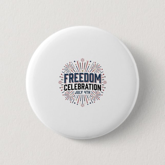Freiheitsfeier 4. Juli Patrioten-Shirt-Design Button (Vorderseite)
