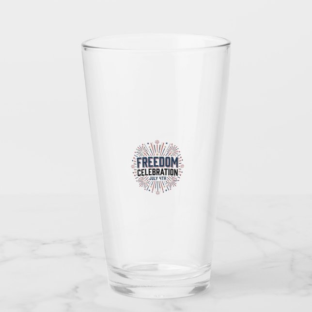 Freiheitsfeier 4. Juli Patrioten-Shirt-Design Glas (Vorderseite)