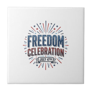 Freiheitsfeier 4. Juli Patriotisches Shirt-Design Fliese