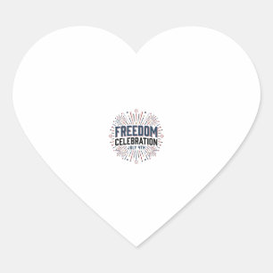 Freiheitsfeier 4. Juli Patriotisches T-Shirt-Desig Herz-Aufkleber