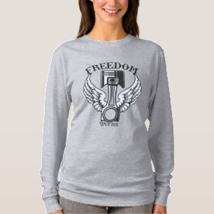 Freiheitsflügel Kolben Vintage-Motorrad T-Shirt