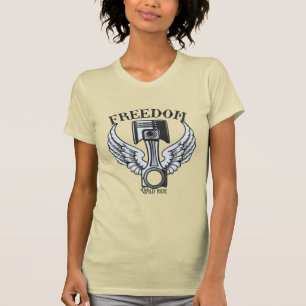 Freiheitsflügel Kolben Vintage-Motorrad T-Shirt