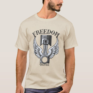 Freiheitsflügel Oldtimer Auto Kolben Motoren T-Shirt