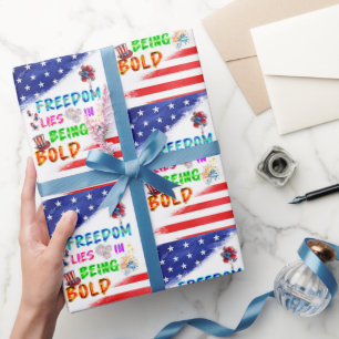 Freiheitsgeschenk liegt in Mutigem sein Geschenkpapier