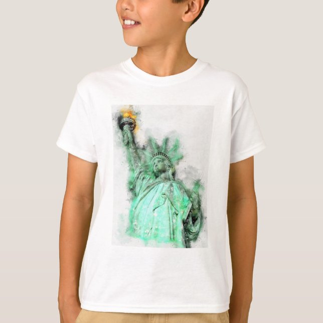 Freiheitsgrabstatue Nah-up Portrait T-Shirt (Vorderseite)