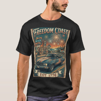Freiheitsküste 1776 Florida Retro Muscle Car Stran T-Shirt