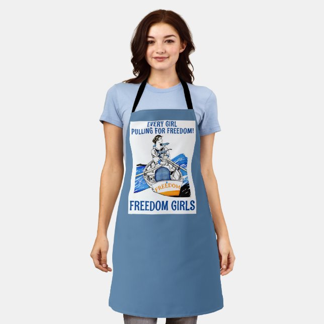 FREIHEITSMÄDCHEN! (blau) Schürze (Getragen)