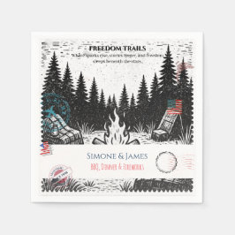 Freiheitspfade Holzfäller-Lagerfeuer-Dekor Serviette